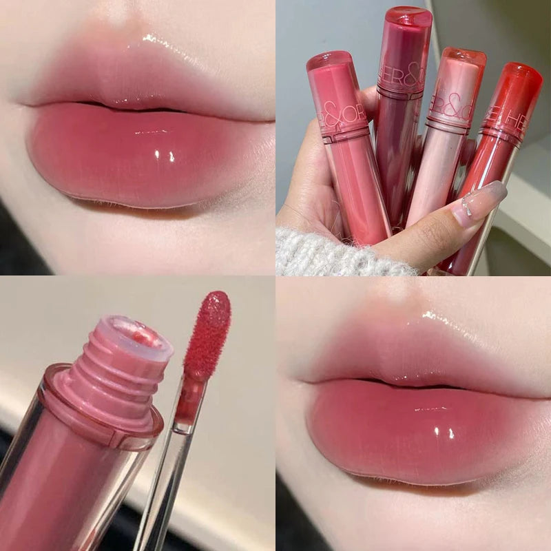 Waterproof Lip Gloss Plumper with Moisturizing Jelly Finish - 8 Colors