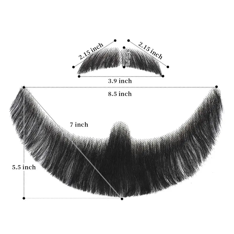 Realistic Full Beard with Human Hair for Costumes and Cosplay - Large Size