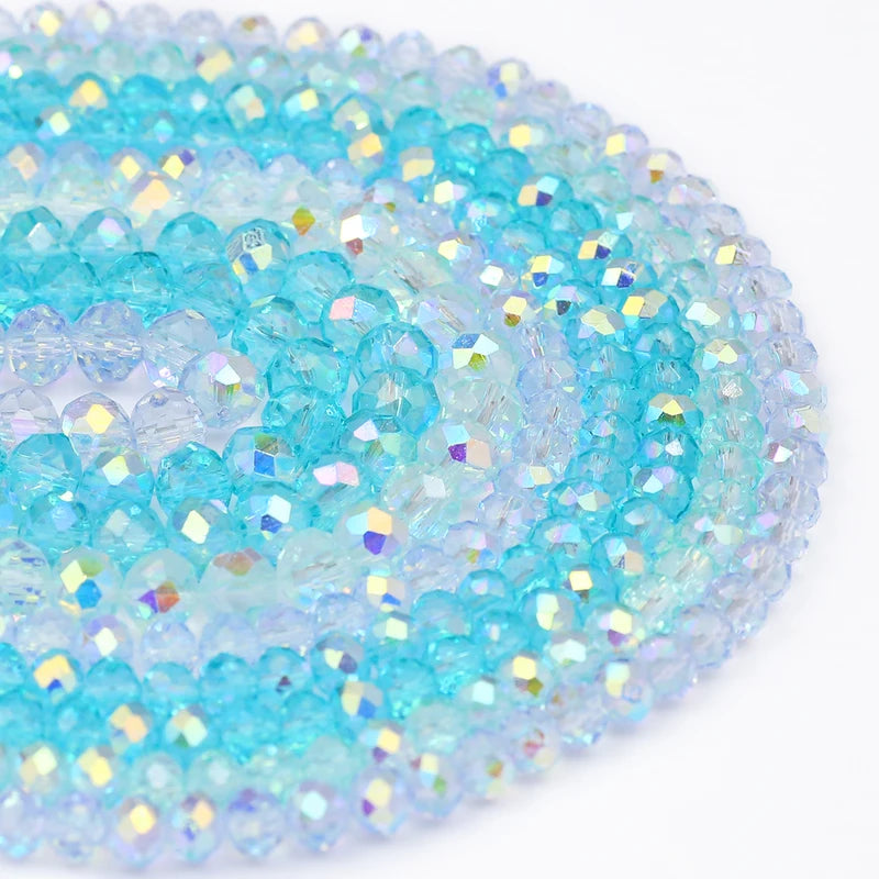 Austrian Crystal Beads 4mm 6mm 8mm Flat Round Spacer Loose Beads for Jewelry Making