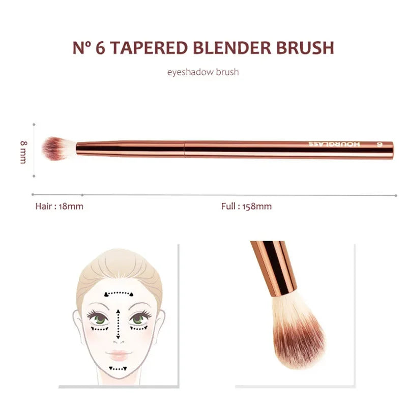 Tapered Makeup Blender Brush - Soft Synthetic Eye Shadow Blending Tool