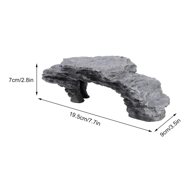 Reptile Aquarium Hiding Cave with Climbing Platform for Tortoise Reptile Habitat Decor