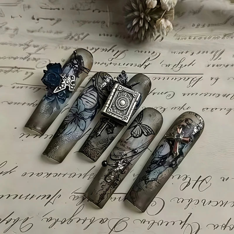 3D Nail Silicone Mold for Gothic Vintage Spell Book Nail Art Charms