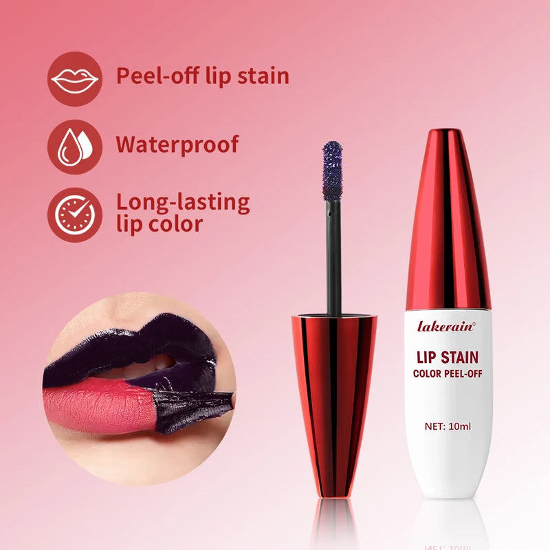 Long-Lasting Peel-Off Matte Lip Stain - Waterproof Lipstick, Lip Makeup