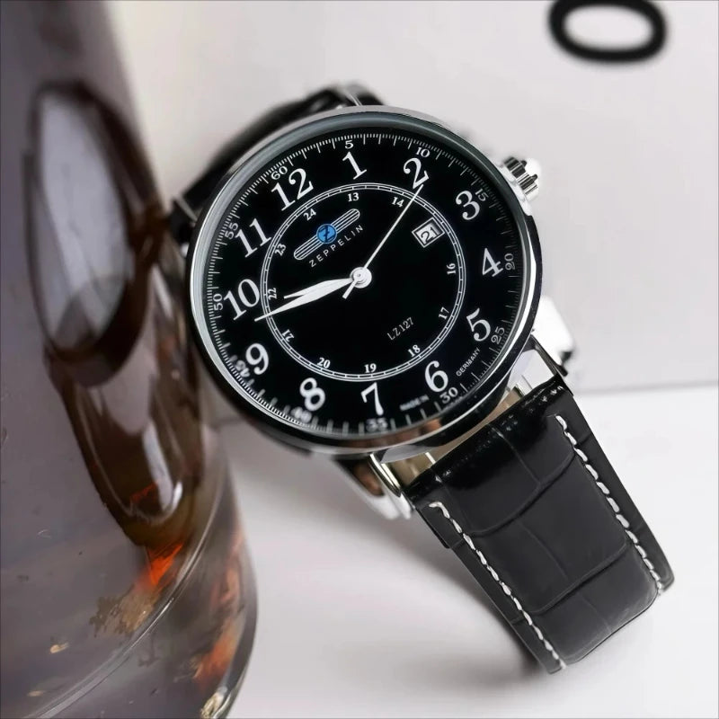 Men's Retro Zeppelin Airship Quartz Watch with Calendar and Business Style