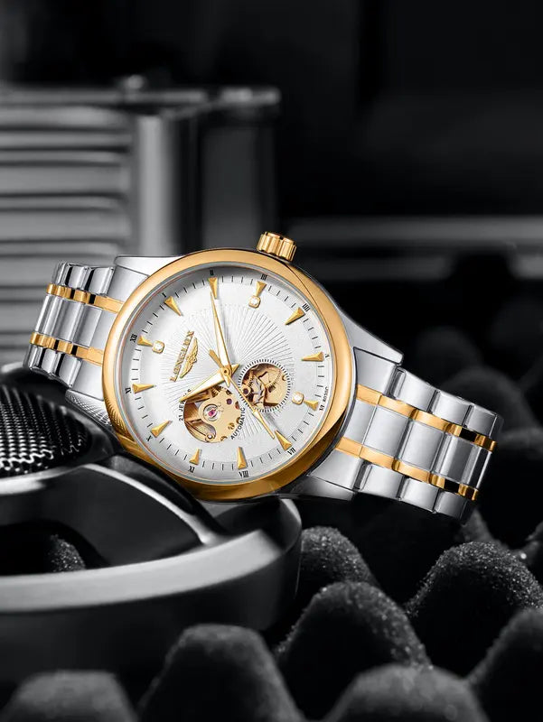 Men's Automatic Mechanical Watch Luxury Waterproof Skeleton Business Gift