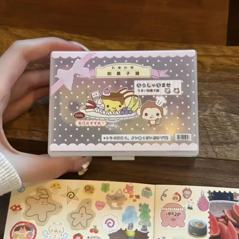 Desktop Card Storage Box with Frosted Monkey Design - Dustproof & Transparent