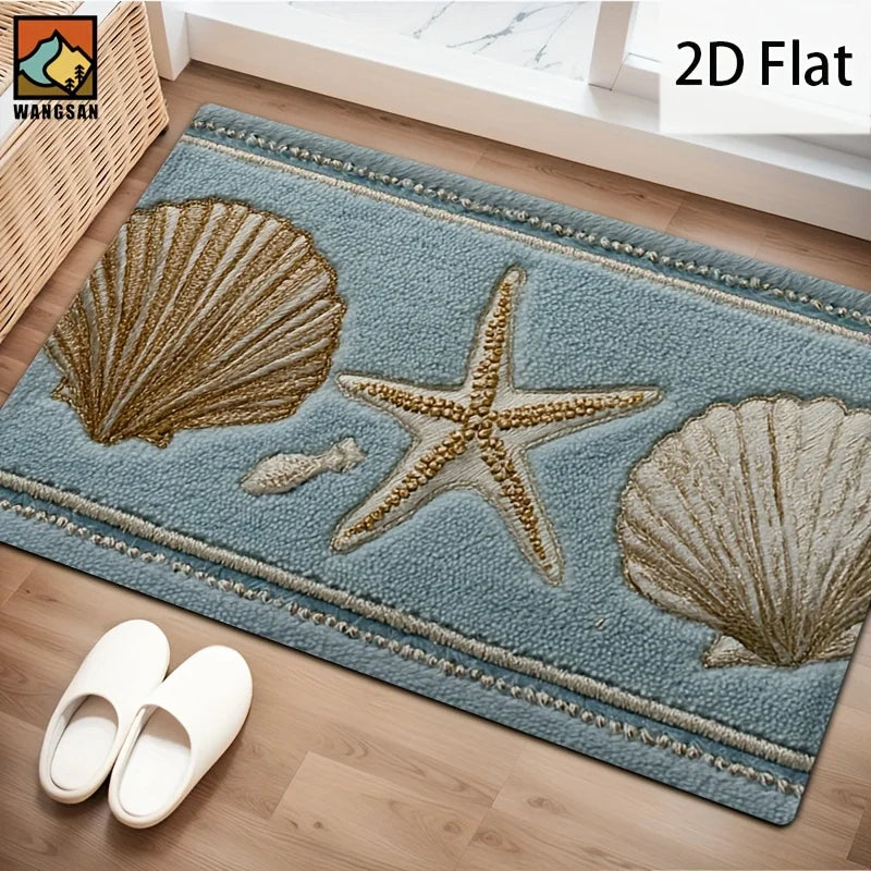Marine Ocean Coastal Carpet Rug - Soft Non-Slip Floor Mat for Living Room & Bedroom