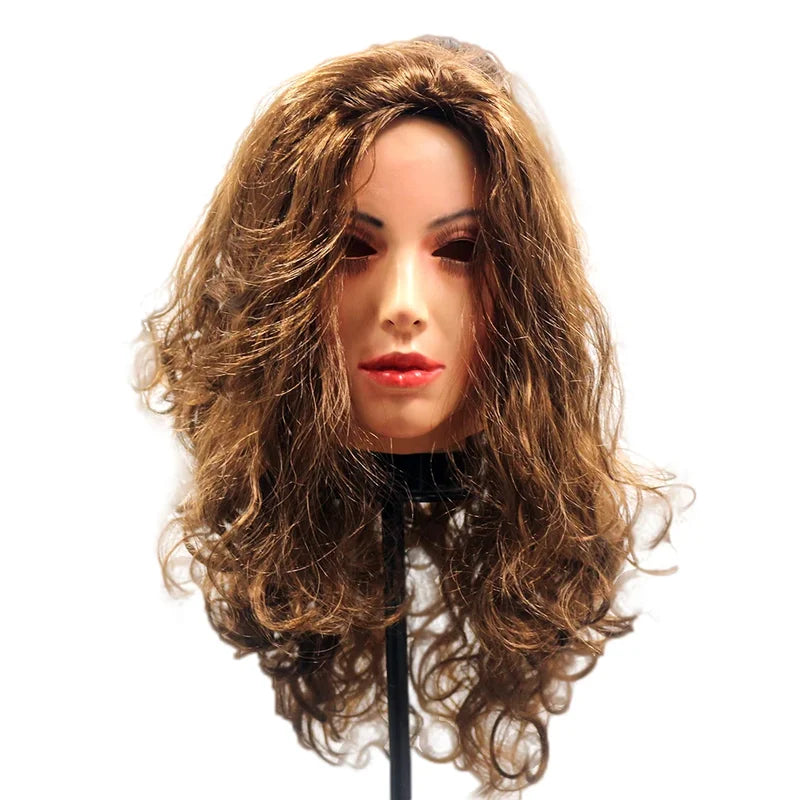 Realistic Latex Mask for Cosplay Halloween Female Woman Face Crossdressing Transgender