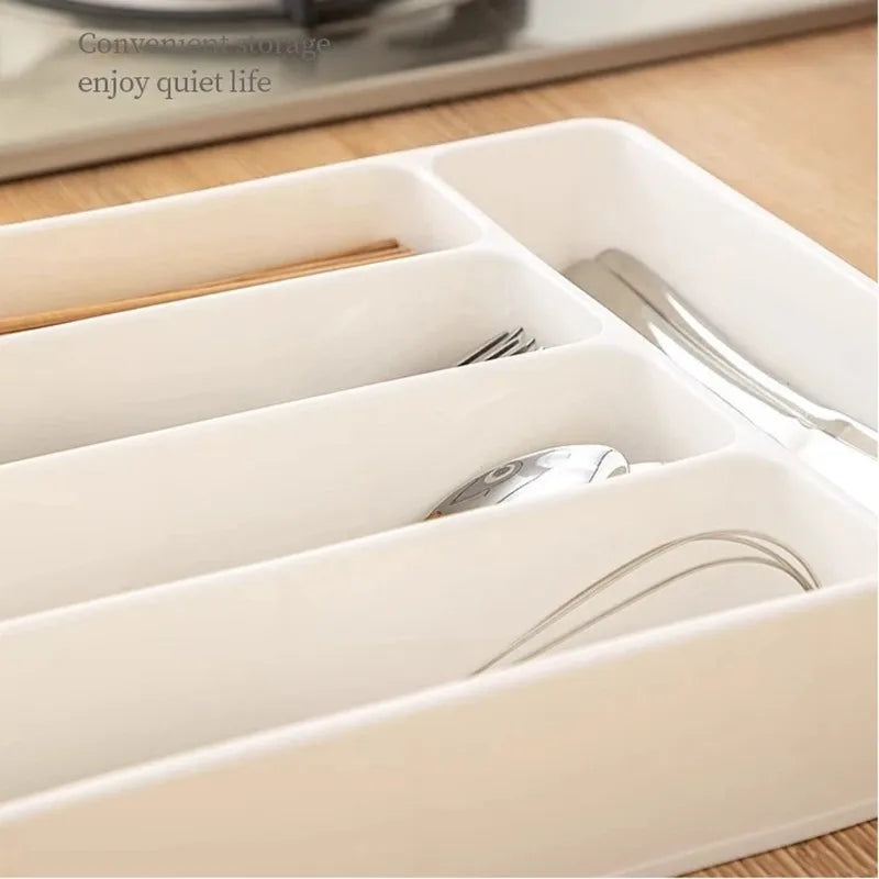Kitchen Cutlery Organizer Drawer Tray with Multiple Compartments, Easy Clean