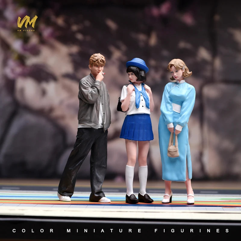 Miniature Doll Figures for Car Models - Collection of Female and Male Characters