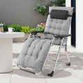 Portable Zero Gravity Recliner Lounge Chair with Cup Holder & Removable Cushion