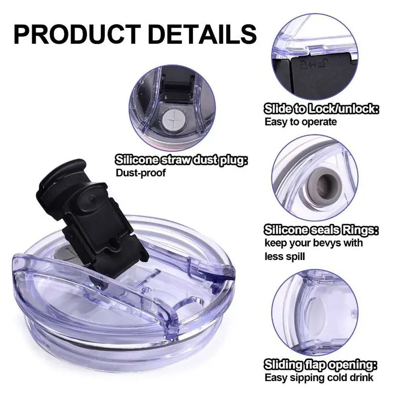 Spill Proof Replacement Lid for 20/30/40oz Tumblers with Handle - Multicolor Plastic