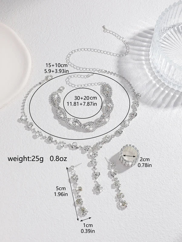 Elegant Sunflower Jewelry Set Necklace Earrings Bracelet for Wedding Party