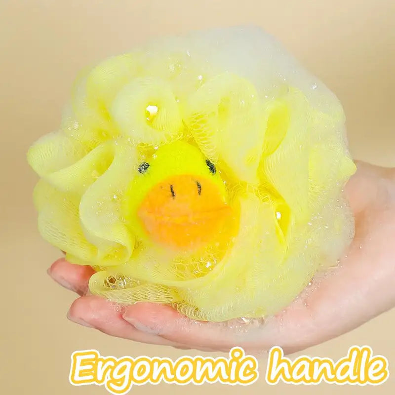 Kids Bath Sponge with Cartoon Animal Design - Soft Mesh Loofah for Gentle Baby Bathing