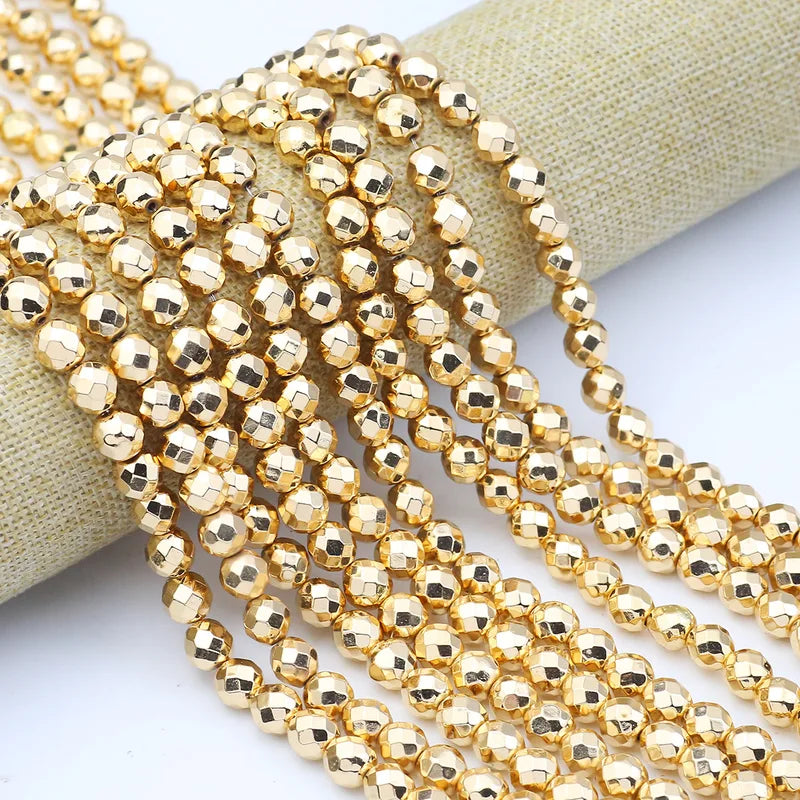 Jewelry Spacer Beads - Natural Hematite Round Cut Loose Beads 2-10MM for DIY Crafts