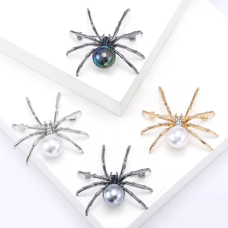 Women's Pearl Spider Brooch Halloween Party Accessory - Gift Jewelry