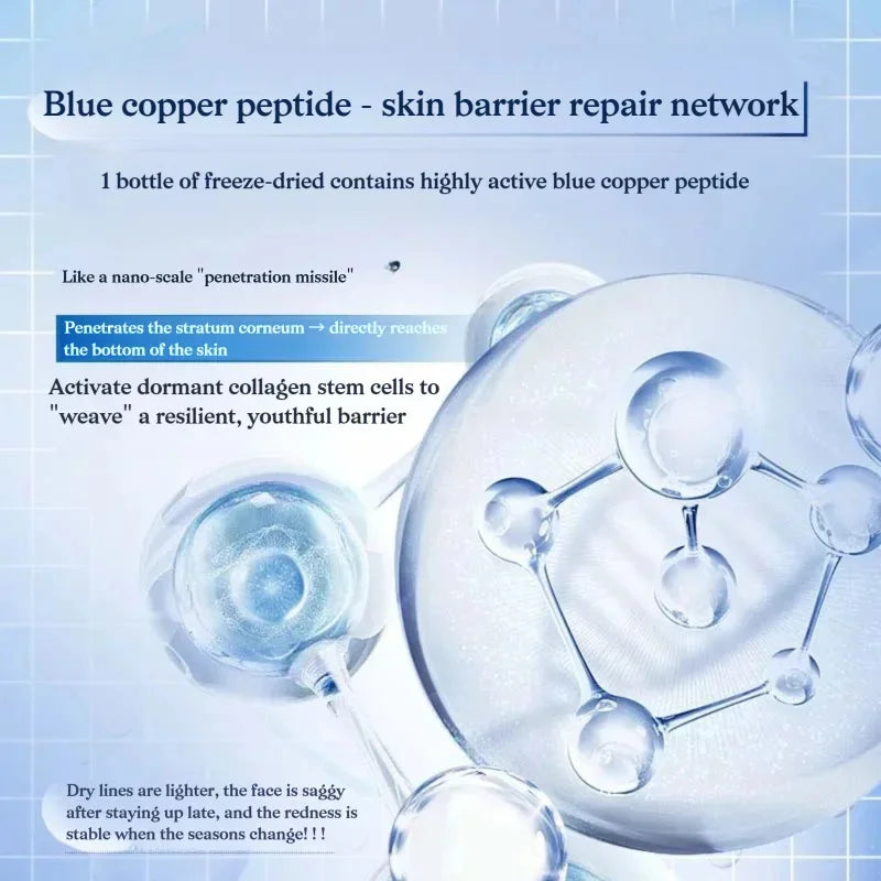 Blue Copper Peptide Skin Serum Powder Set for Repair & Moisturizing