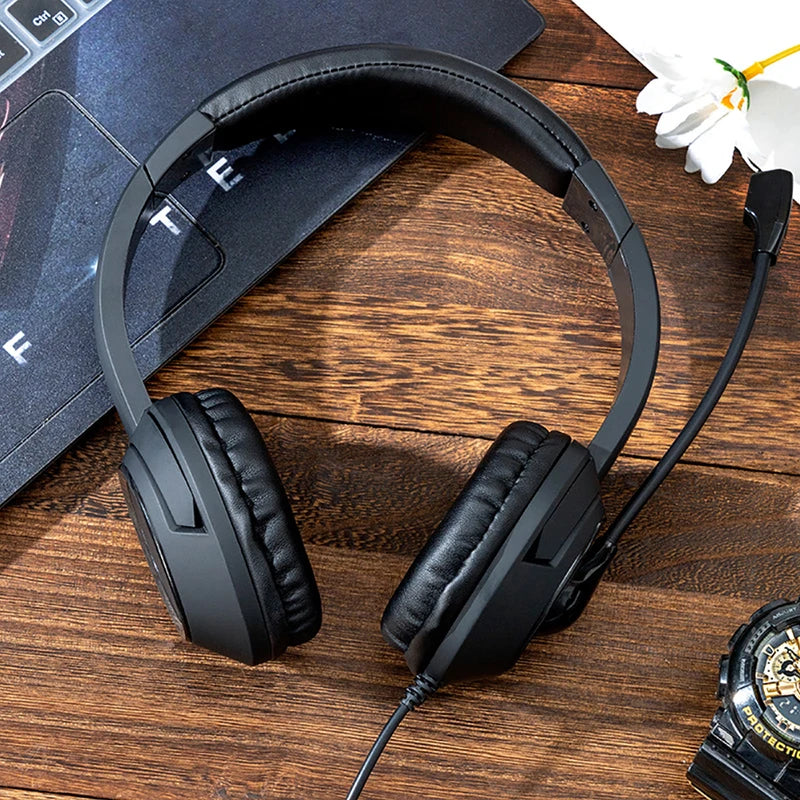 USB Headset with Microphone Mute Noise Cancelling for PC - 3.5mm Business Headphones