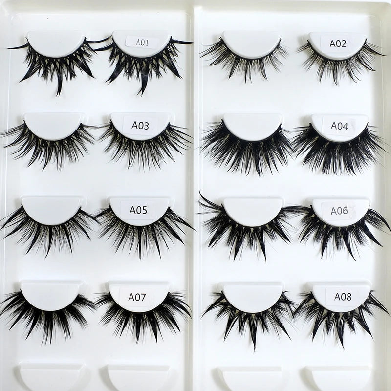 Long Thick Natural False Eyelashes Wet Manga Style 15-20mm for Eye Makeup