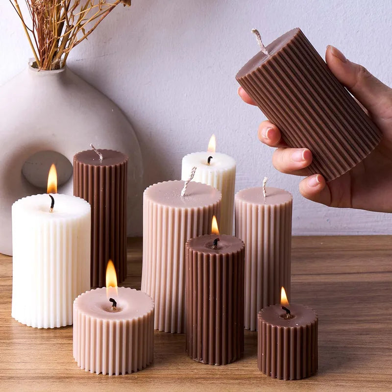 Candle Mold Cylindrical Silicone DIY Wax Resin Soap Craft Home Decor