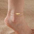 Simple Silver Anklet with Snake Bone Blade Design - Summer Fashion Jewelry