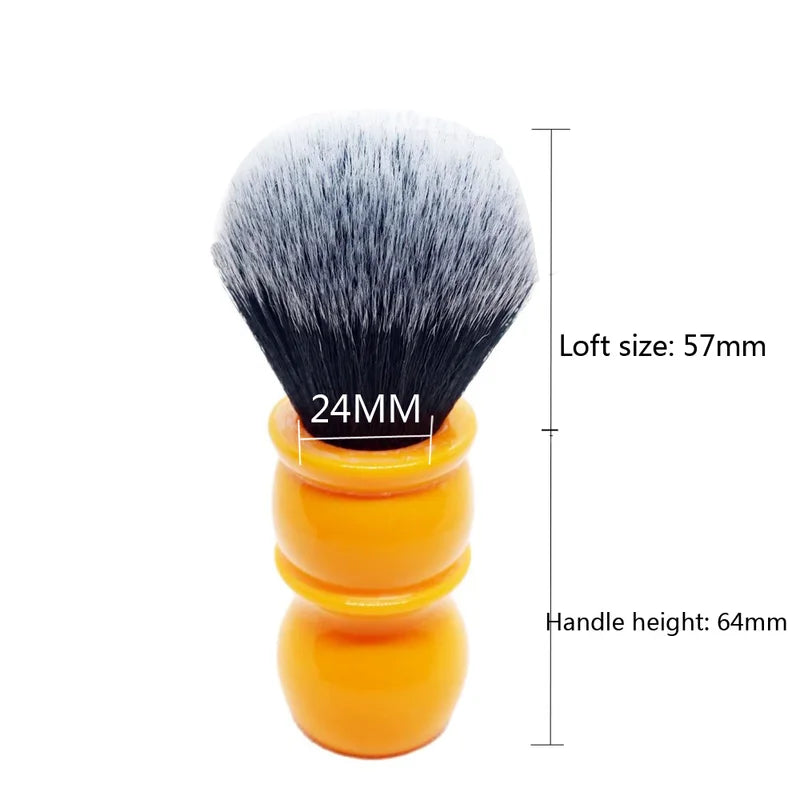 Synthetic Hair Shaving Brush with Orange Handle, 24mm Tuxedo Knot