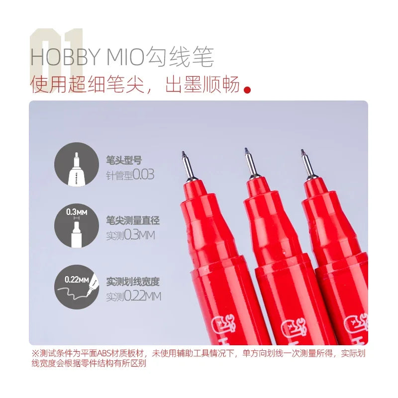 Hobby Paint Pen Model Set - Ultra-Fine Oily Waterproof Coloring Tools for DIY Hobby Models