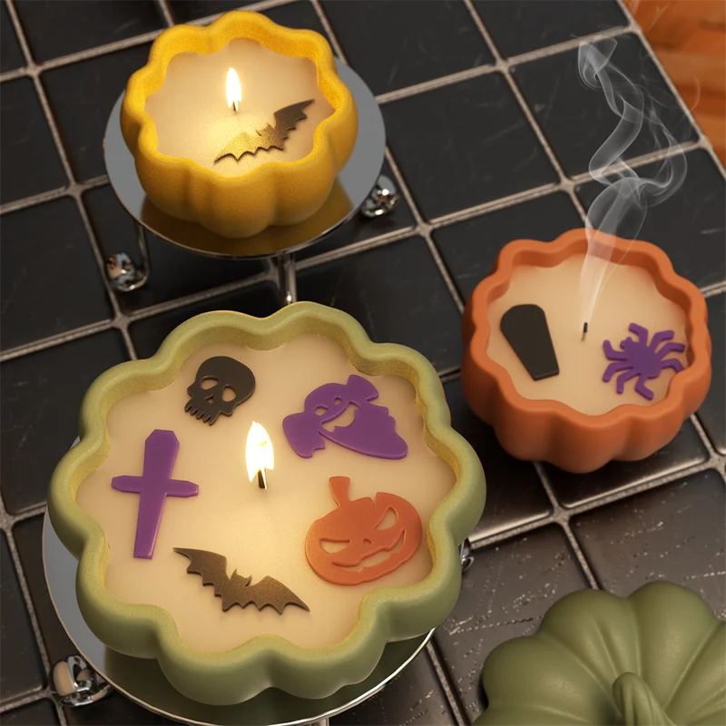 Halloween Pumpkin Candle Jar Molds for Concrete & DIY Home Decor