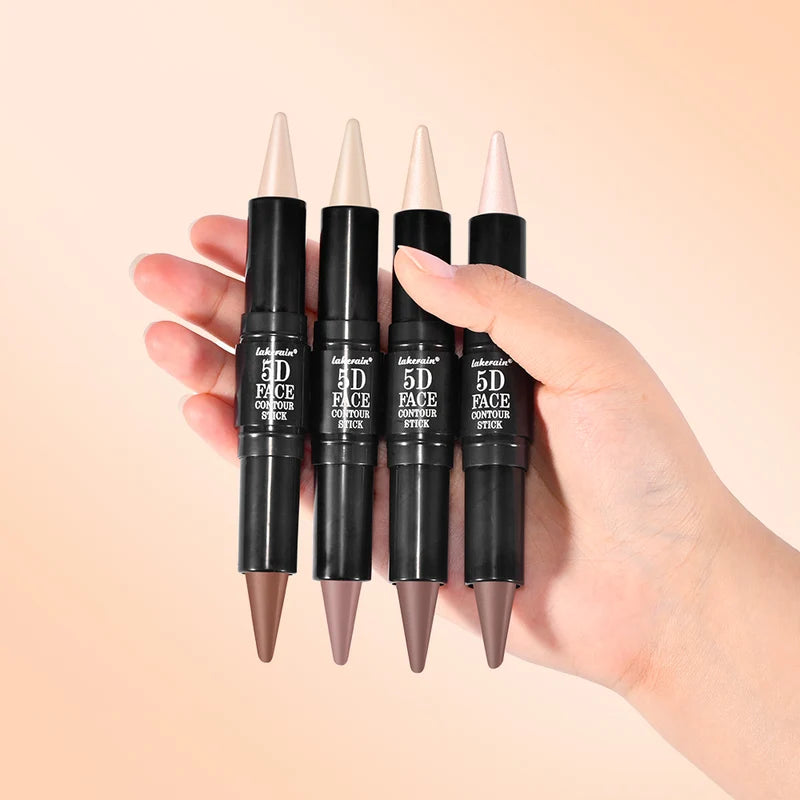 Dual Head Contour Highlighter Stick for Face Sculpting Waterproof Long-Lasting Makeup