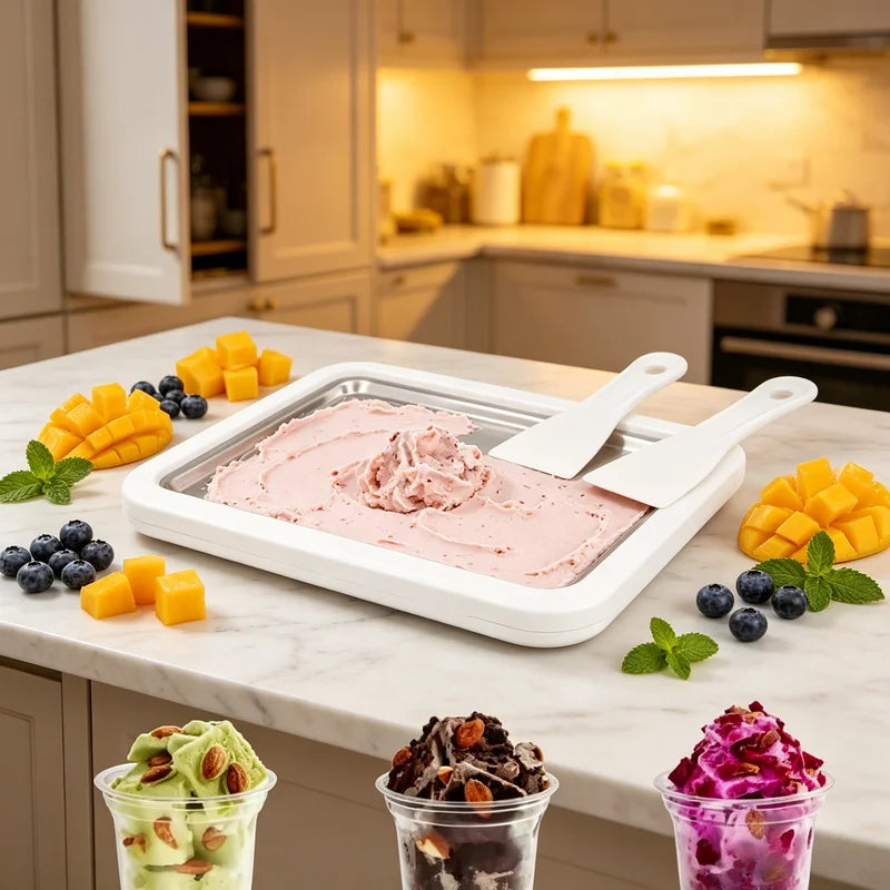 Multifunctional Ice Cream Maker Pan for DIY Frozen Desserts, Yogurt & Gelato