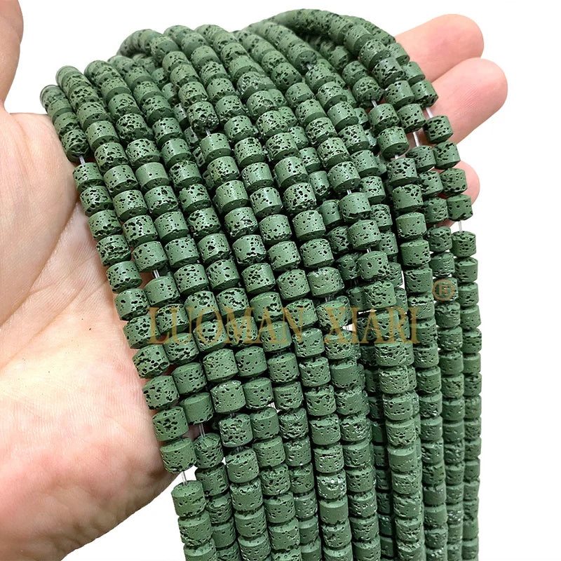 Natural Lava Stone Spacer Beads for Jewelry Making - 10 Colors, 6x6mm & 8x8mm