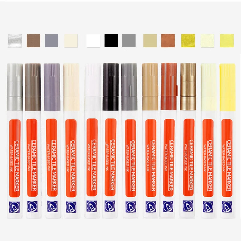Waterproof Tile Grout Marker Pen for Seam Repair - 12 Colors Optional