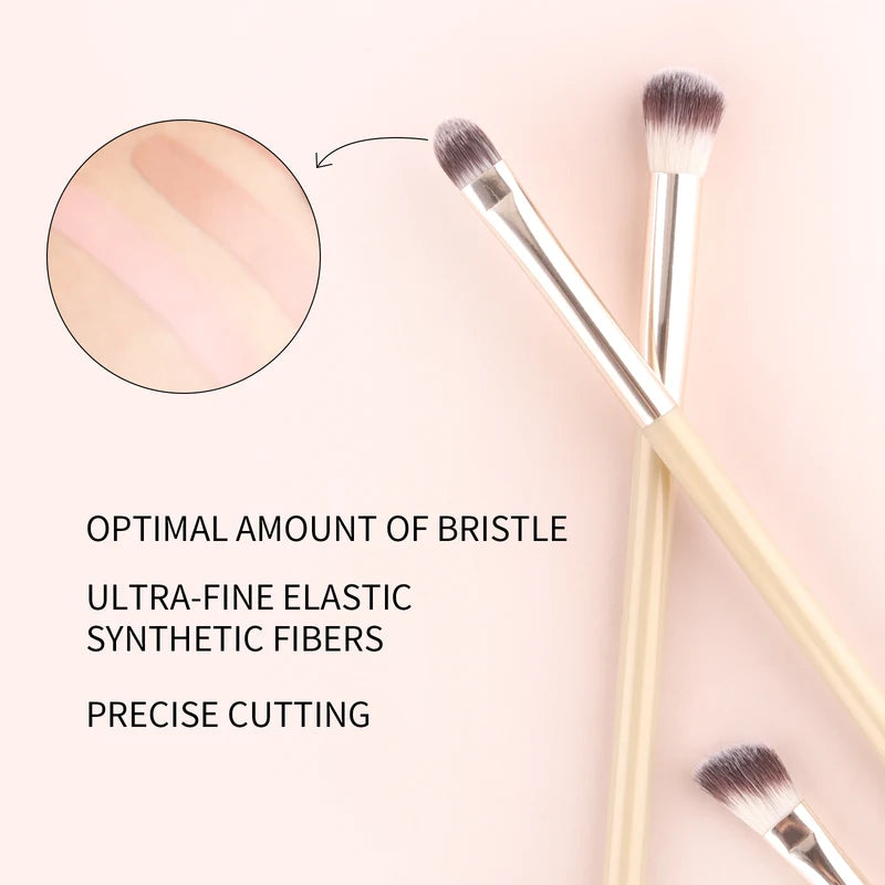 12Pcs Eye Makeup Brush Set with Synthetic Hair - Blending, Shader, Angled & Liner Brushes