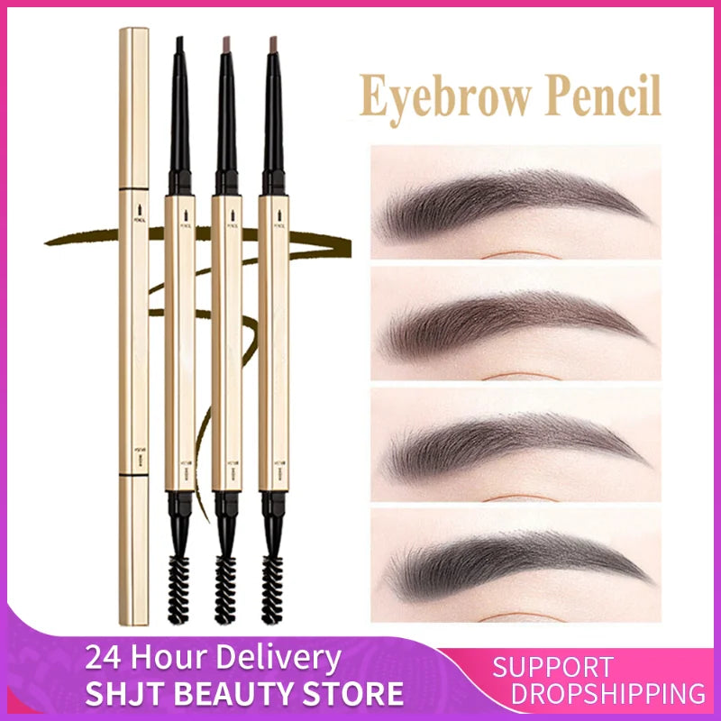 Waterproof Double Head Eyebrow Pencil with Spoolie - Long-Lasting Cosmetics for Women
