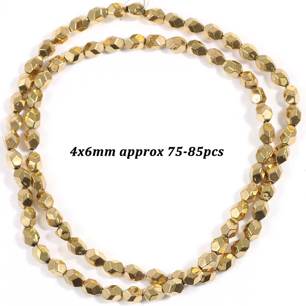 Natural Stone AAA+ Hematite Spacer Beads for Jewelry Making 15''