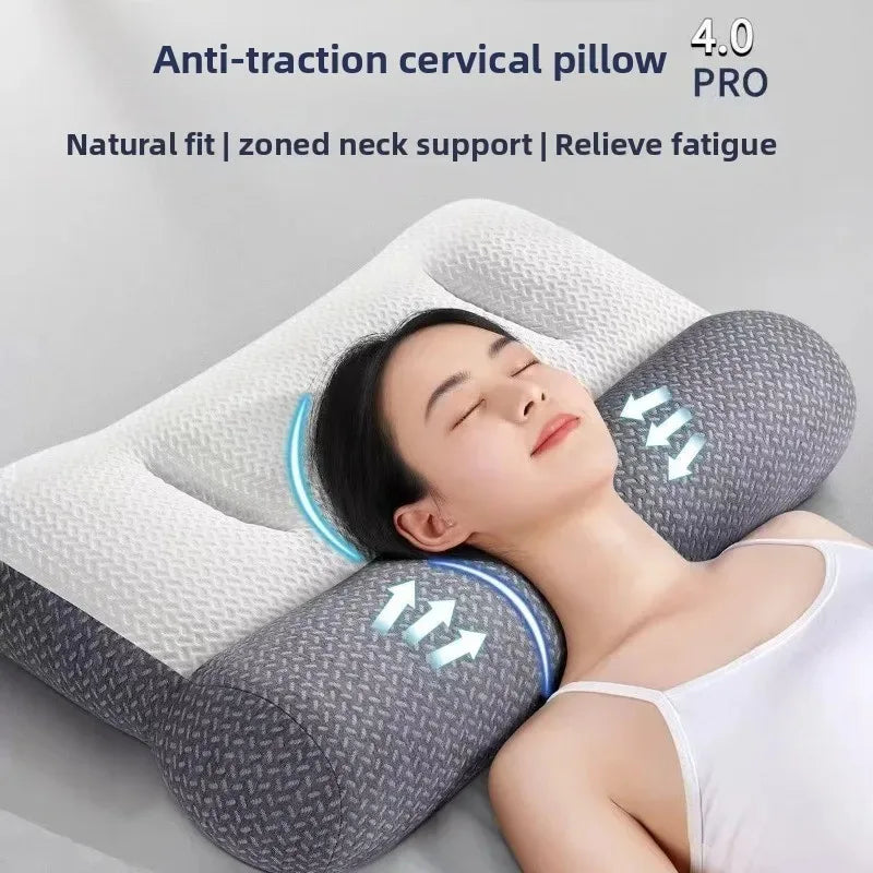 Reverse Traction Pillow for Neck Support - Soybean Fiber Cervical Pillow