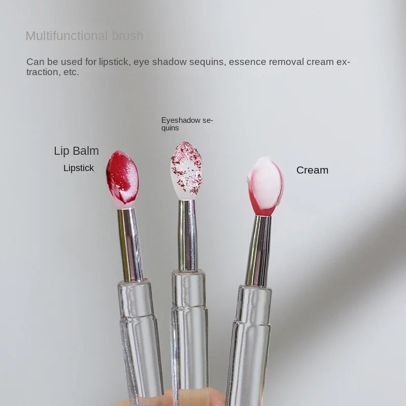 Portable Silicone Lip & Eye Makeup Brush Set - Soft, Multifunctional Applicators