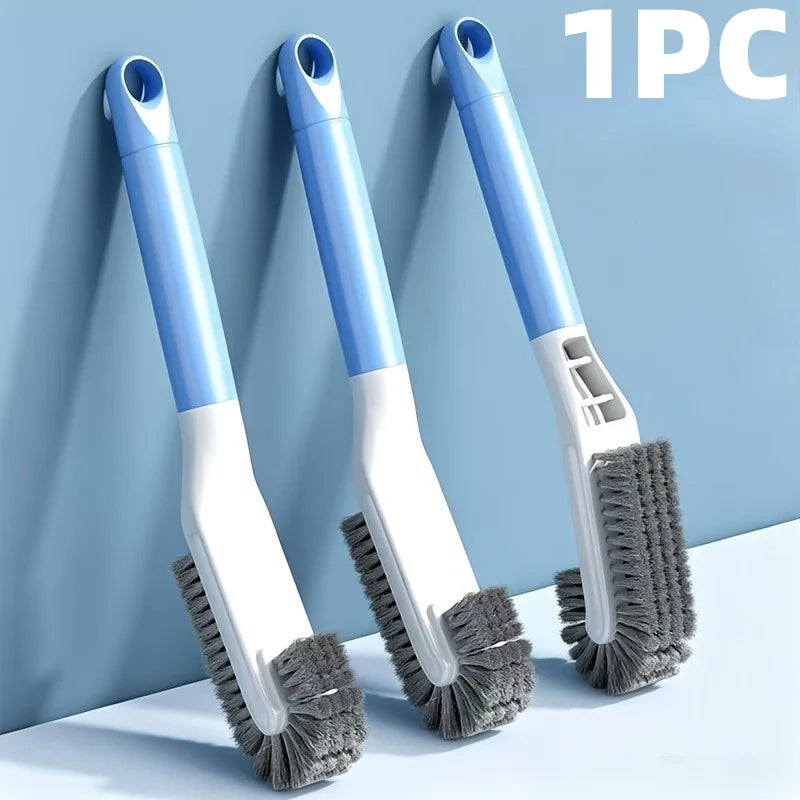 Long Handle Double Head Shoe Brush with Soft & Hard Bristles 360° Cleaning