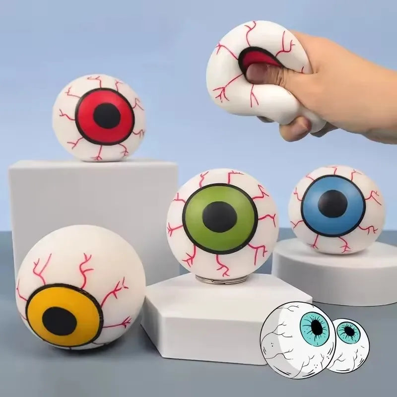 Halloween Horror Eyeball Squishy Stress Balls - Novelty Fidget Toys, Party Favors