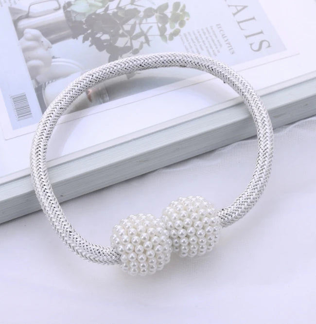 Pearl Magnetic Curtain Holders Tie Back Clips for Elegant Home Decor