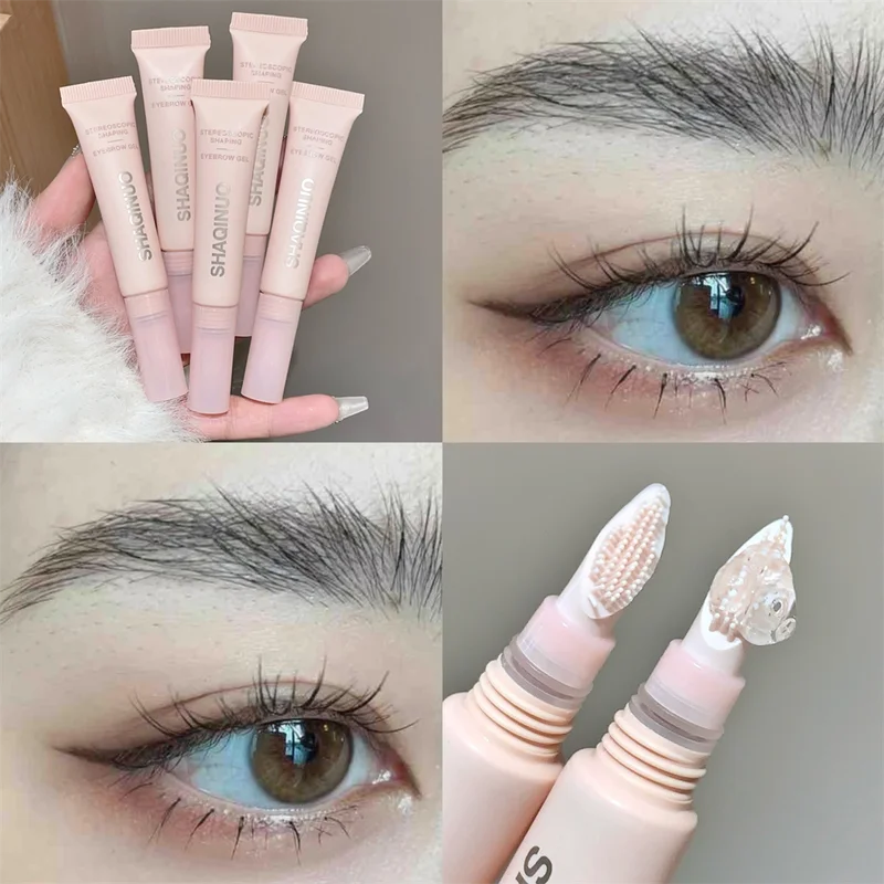 Waterproof 3D Brow Gel - Smudge-Proof Eyebrow Styling & Shaping with Silicone Brush