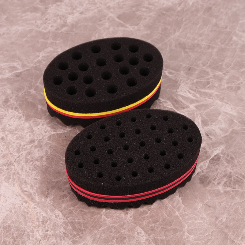 Double-Sided Magic Twist Hair Sponge for Curly & Wave Styling - Oval Dual-Use Hairbrush