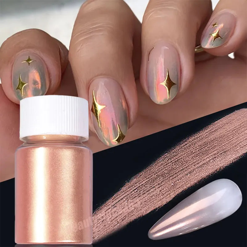 Nail Art Glitter Powder Set - Mirror Effect, Gradient, Aurora Dust, 10g