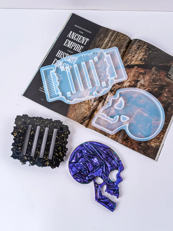 DIY Halloween Skull Resin Silicone Mold for Coasters & Home Decor