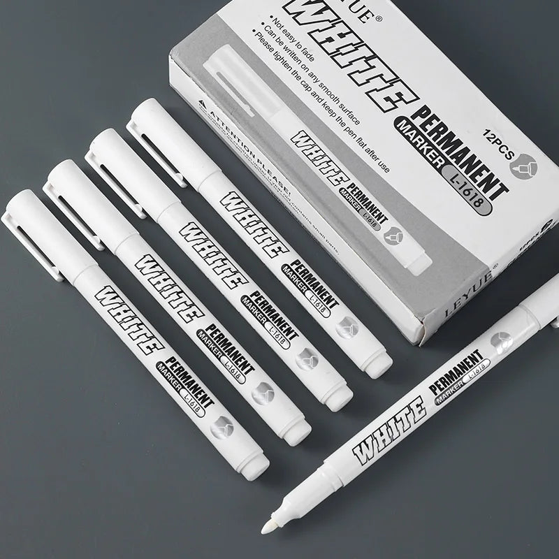 Waterproof Metal Paint Pen Set for Art & Graffiti - White, 1MM, Multiple Colors