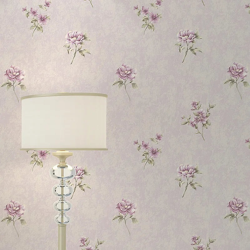 Floral Wallpaper for Home Decor - Small Pastoral Wall Covering for Bedroom & Living Room