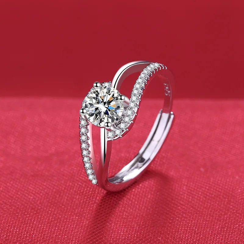 925 Sterling Silver Zircon Ring for Women Engagement Wedding Jewelry Gift