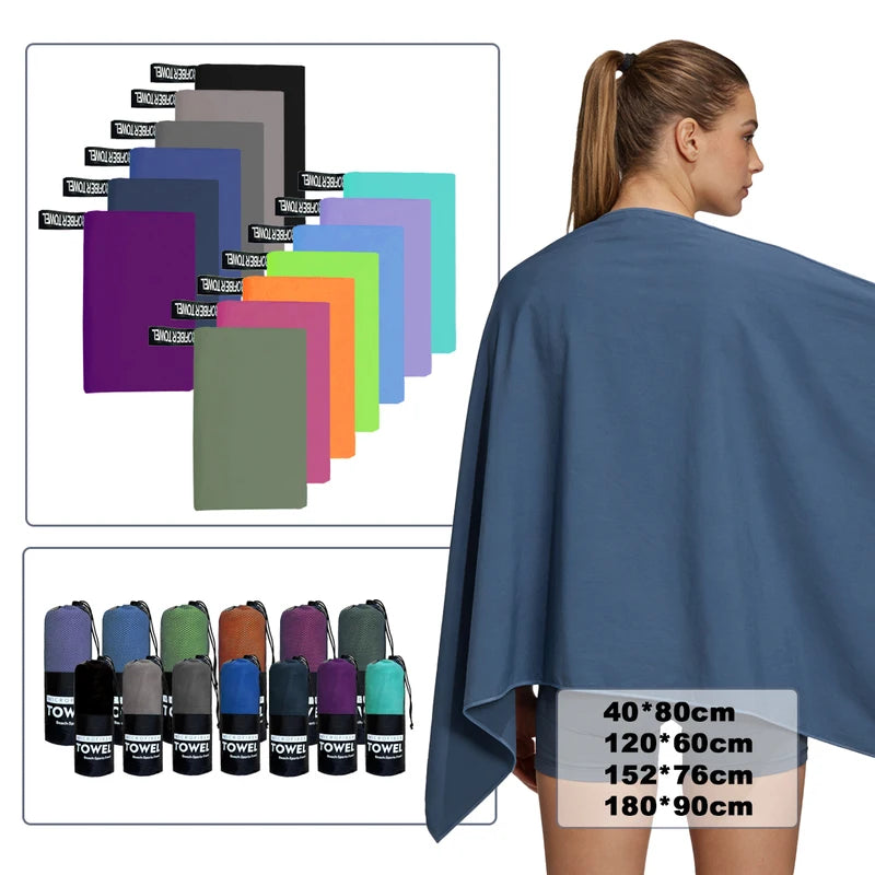 Quick Dry Microfiber Workout Towels for Gym, Yoga, Running & Beach