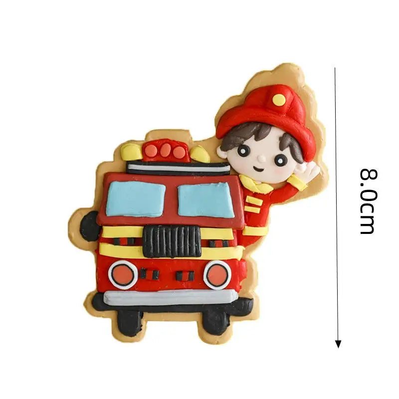 Firefighter Hero Cake Topper Ladder Truck Birthday Decorations Kids Party Ornaments