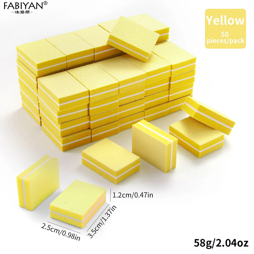 Mini Nail Buffer Blocks 50Pcs Double Sided Nail Buffers for Nail Pre-Processing & Polishing